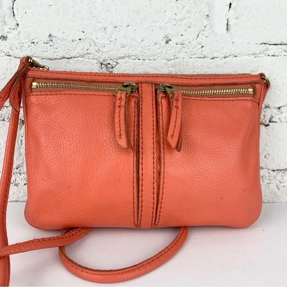 Fossil Erin Small Zip Top Watermelon Pink Crossbody Purse - Picture 5 of 14